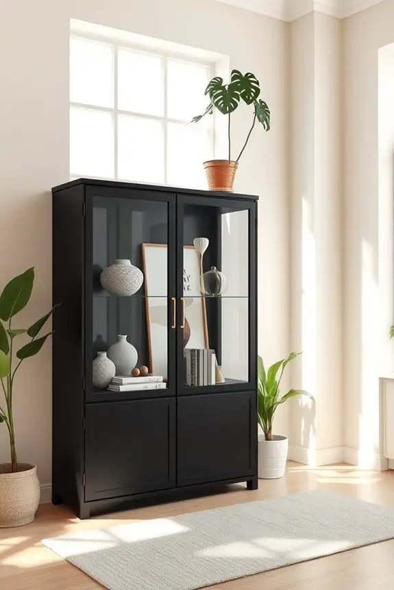 stylish black display cabinets