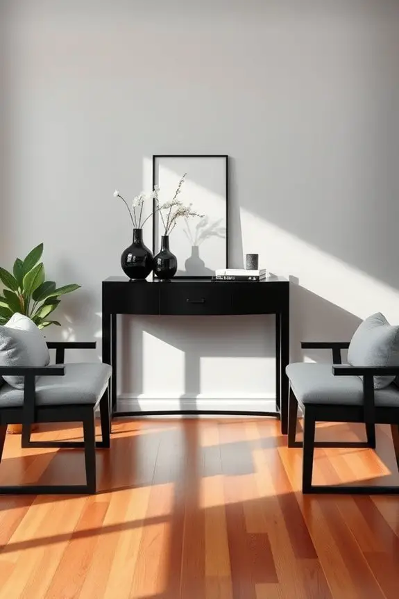 stylish black entryway decor