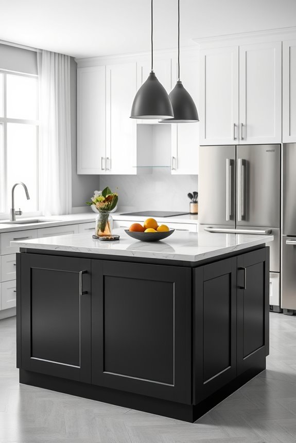 stylish black kitchen islands