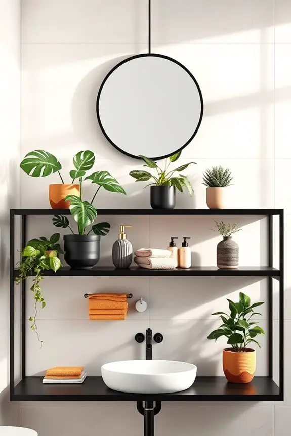 stylish black shelving decor