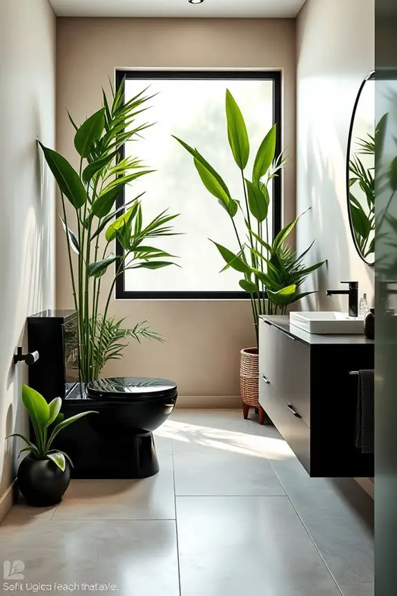 stylish black toilet accents