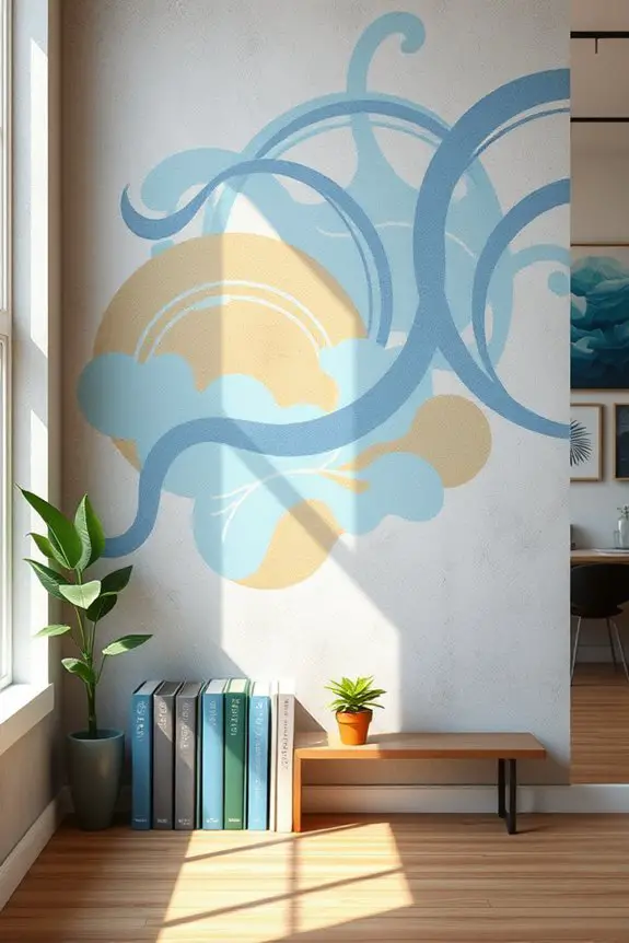 stylish blue and brown stencil