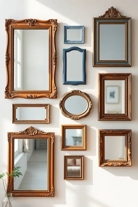 stylish blue brown mirrors