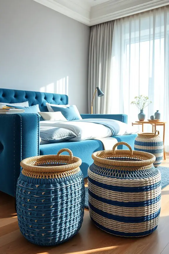 stylish blue storage solutions