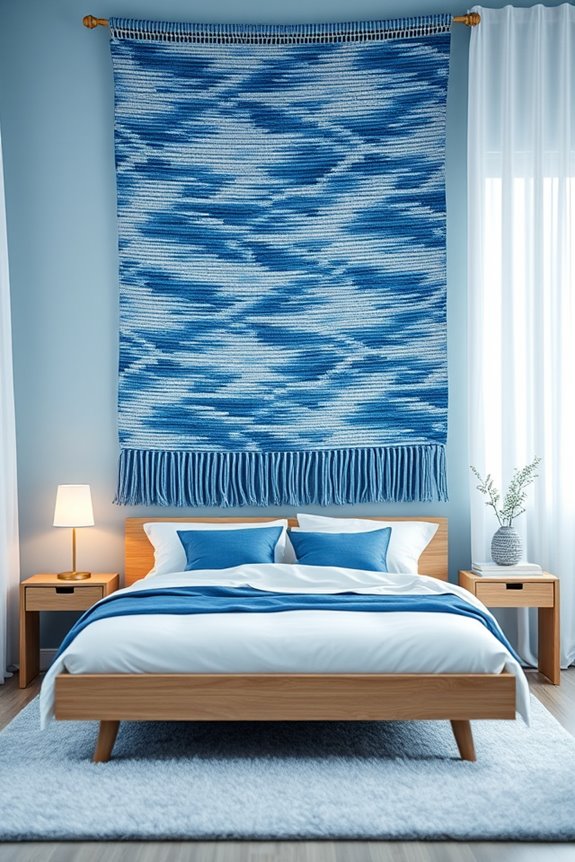 stylish blue woven decor