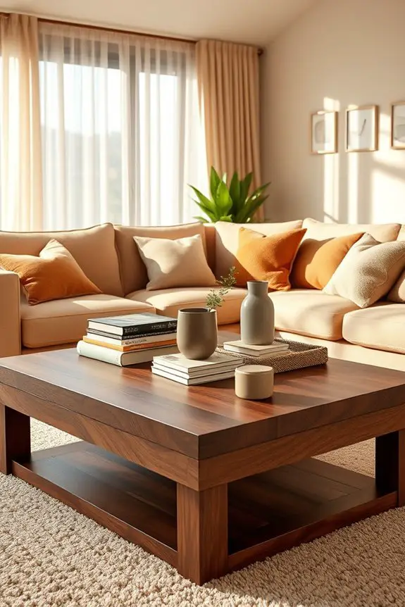 stylish brown coffee tables