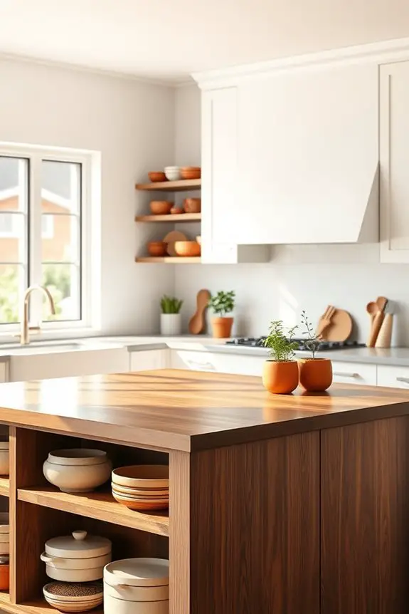 stylish brown kitchen island