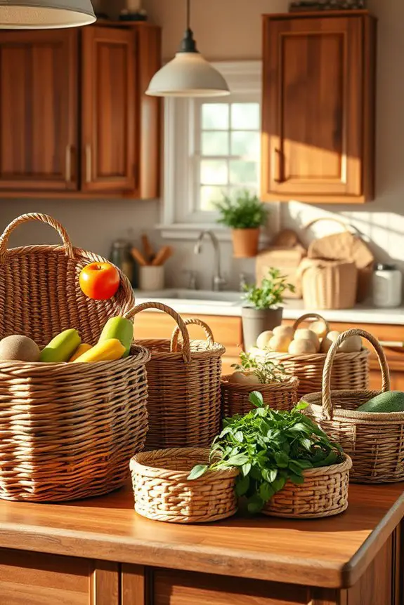 stylish brown woven storage