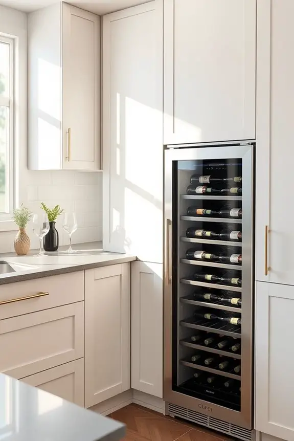 stylish built in wine cooler