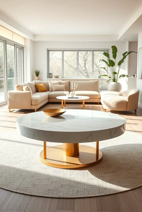 stylish circular coffee tables