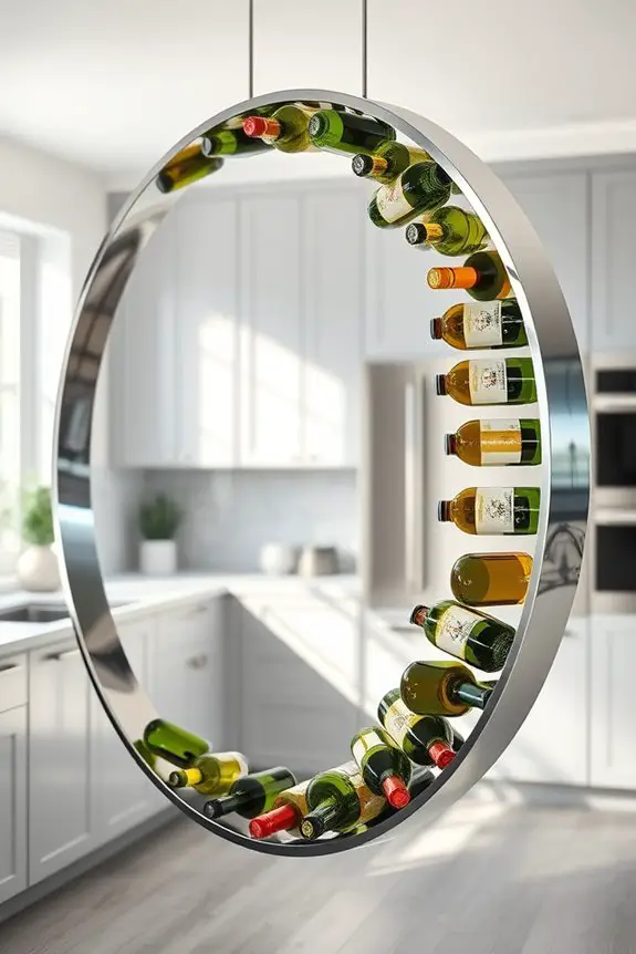 stylish circular wine storage