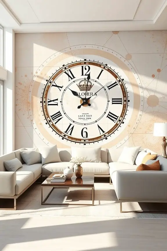 stylish clock wall murals