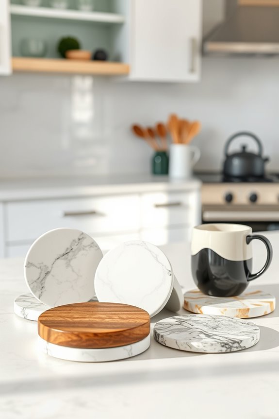 stylish coasters enhance decor