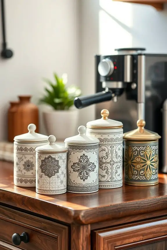 stylish coffee canister display
