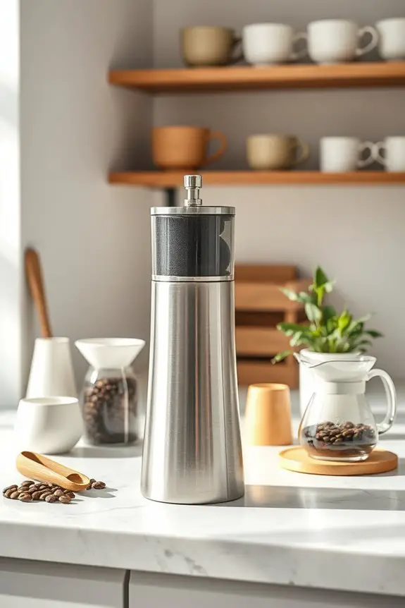 stylish coffee grinder display