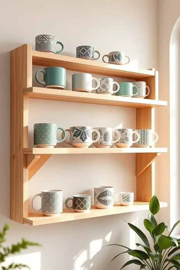 stylish coffee mug display