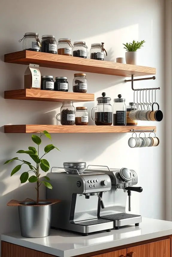 stylish coffee supply display