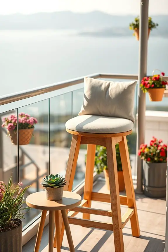 stylish comfortable balcony seating