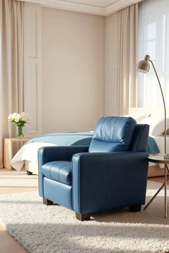 stylish comfortable blue recliner