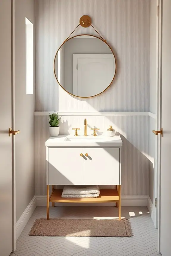 stylish compact bathroom storage