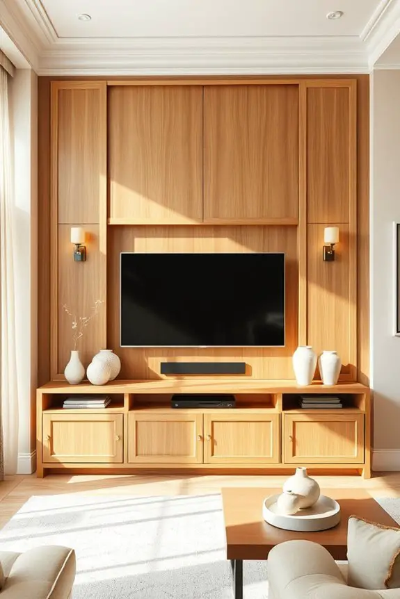 stylish concealed tv storage