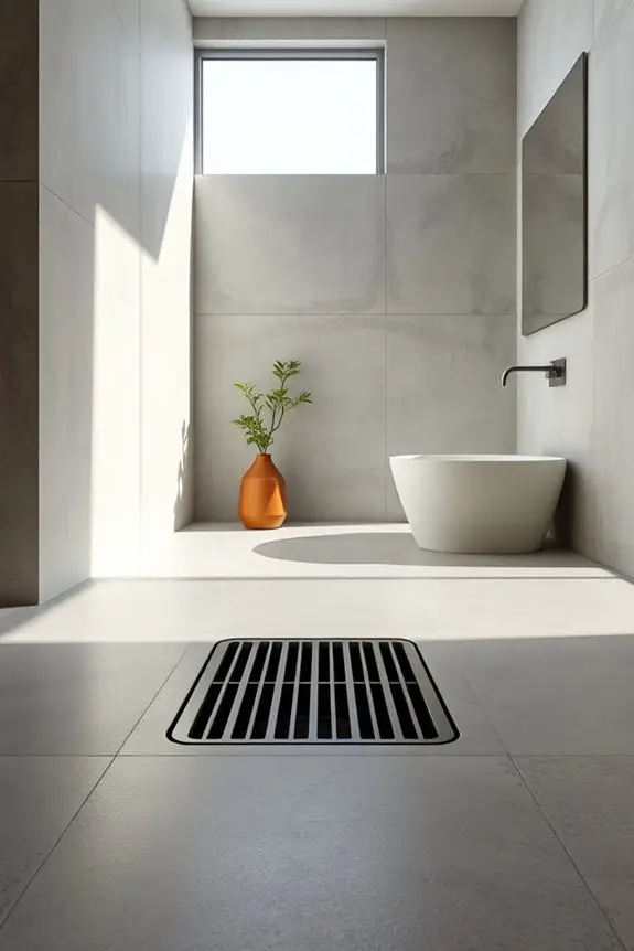 stylish concrete floor drains