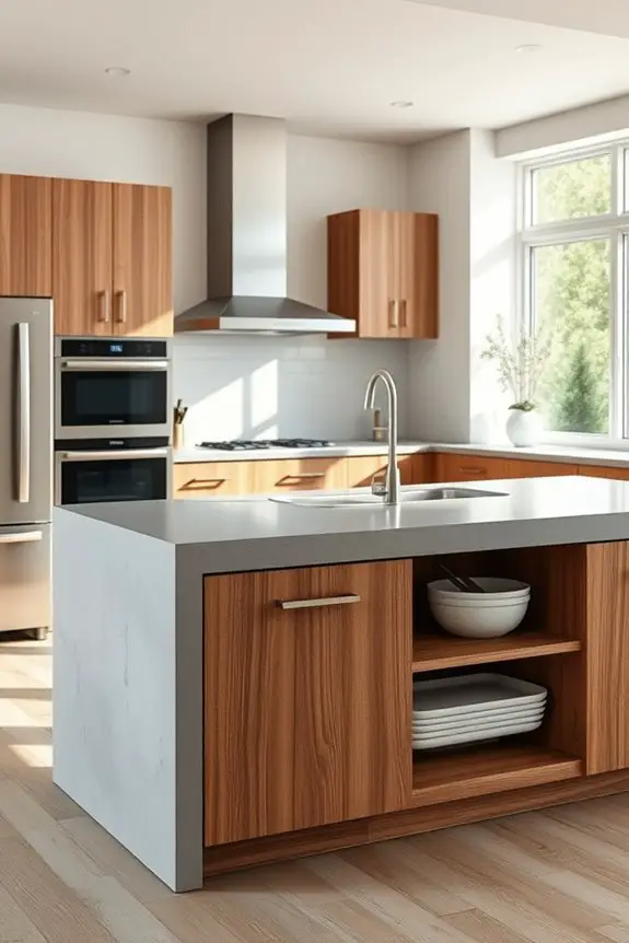 stylish concrete wood island