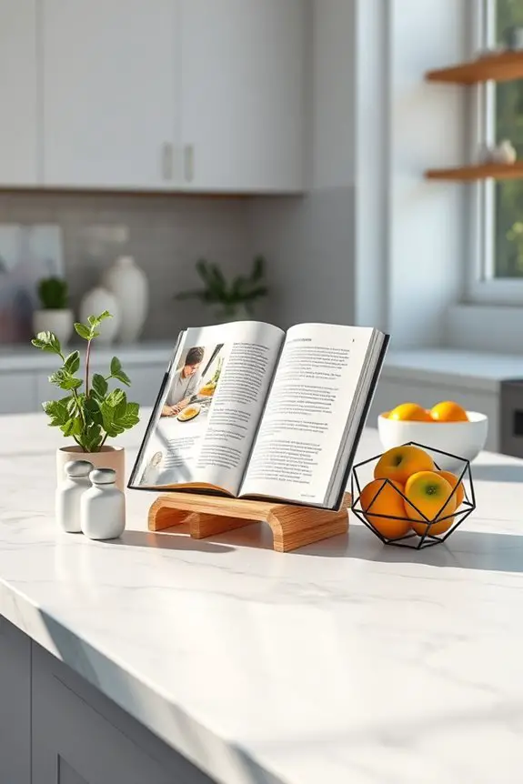 stylish cookbook organization stand