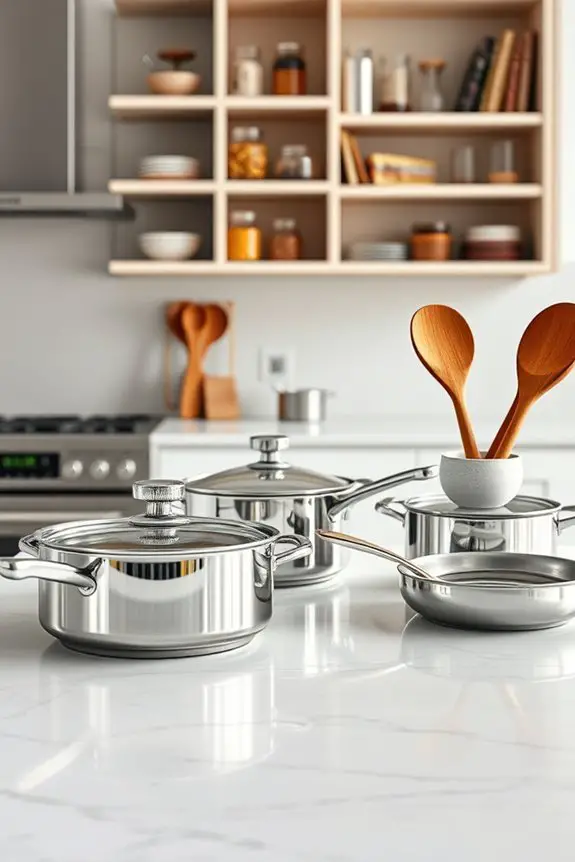 stylish cookware display elegance