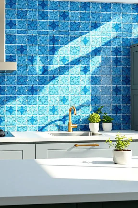 stylish cool blue tiles