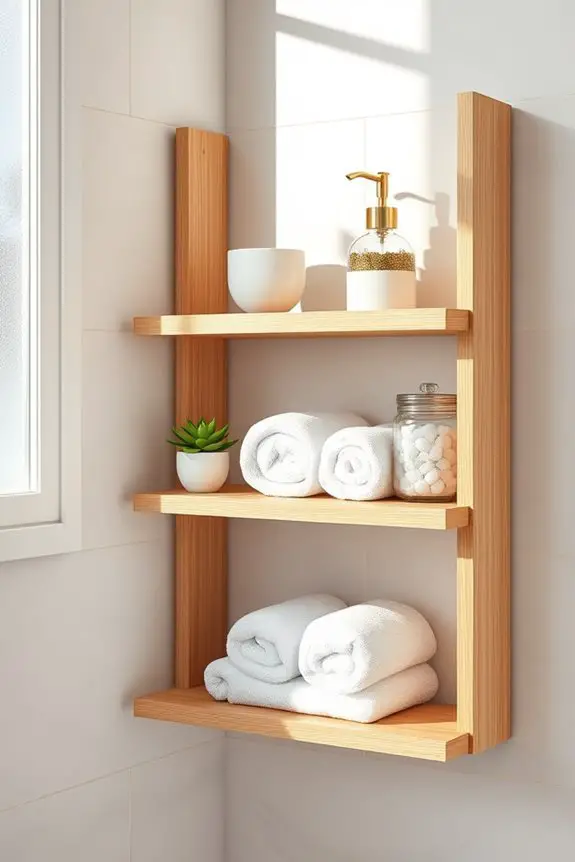 stylish corner bathroom storage