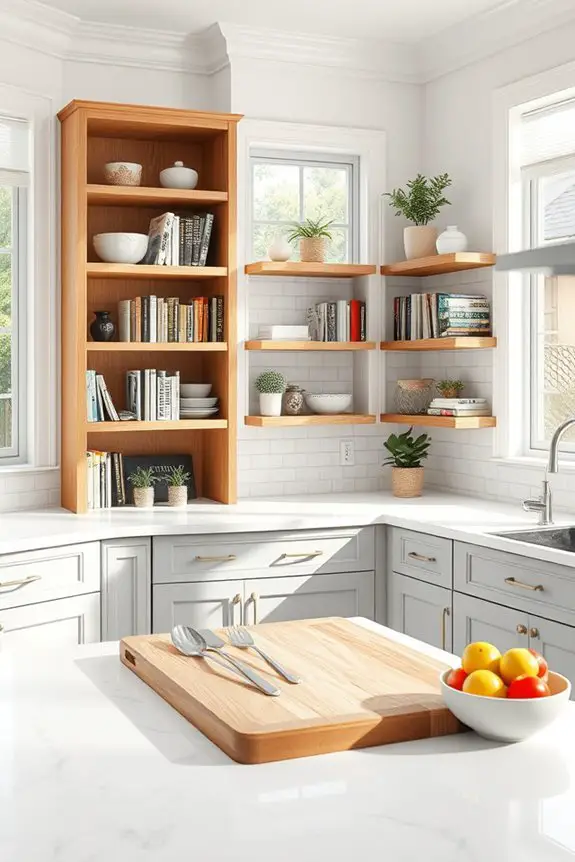 stylish corner bookcase decor