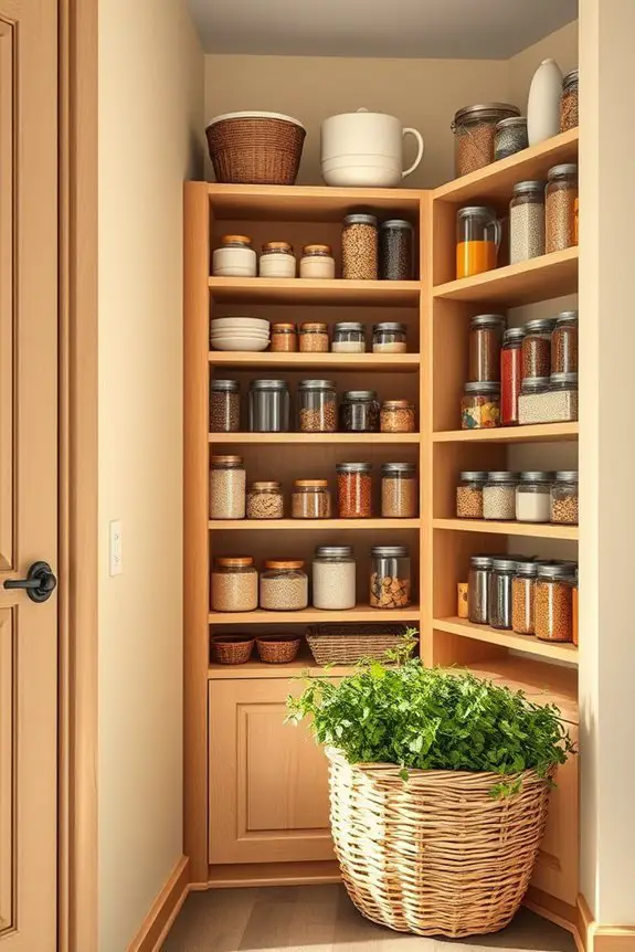 stylish corner pantry ladder
