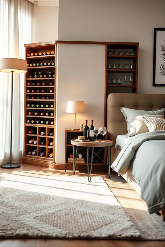 stylish corner wine storage