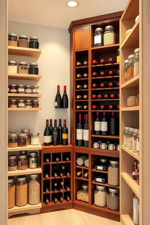 stylish corner wine storage