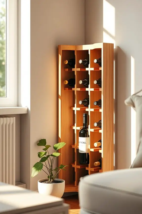 stylish corner wine storage
