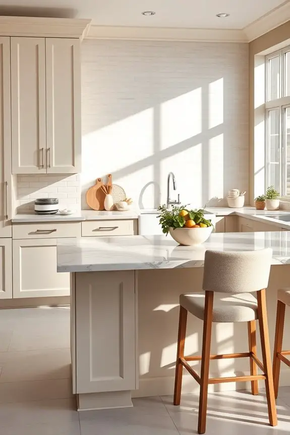 stylish cream and grey accents