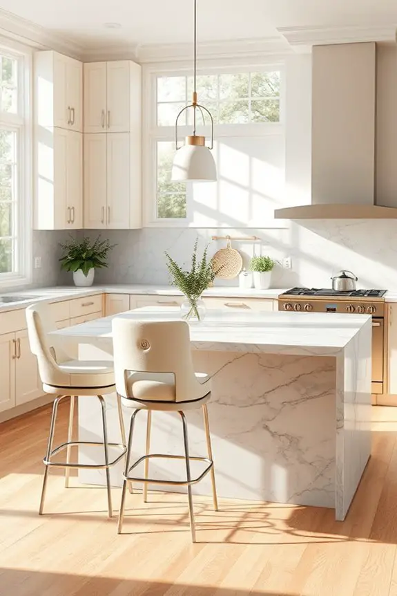 stylish cream and grey barstools