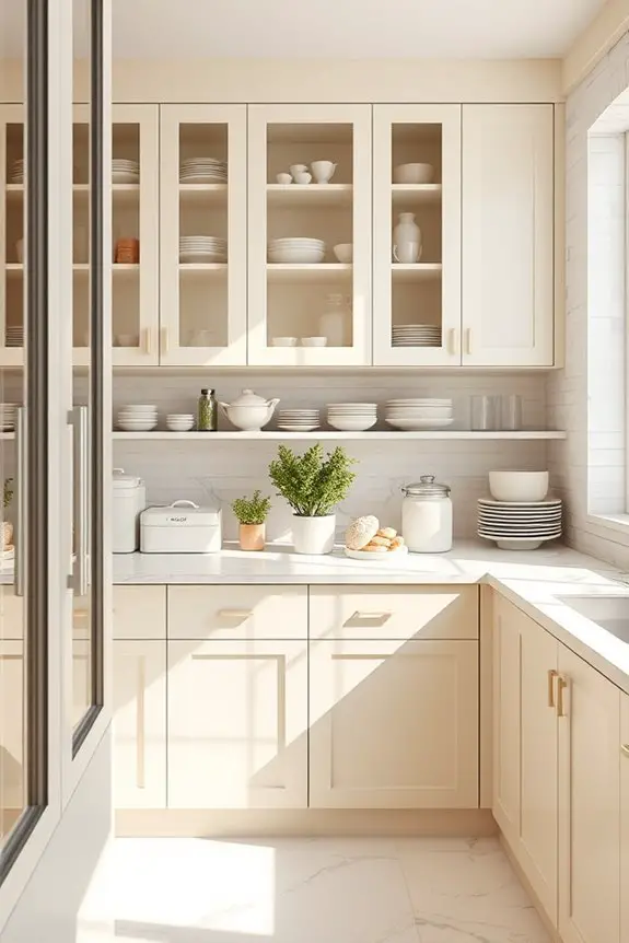 stylish cream and white pantry