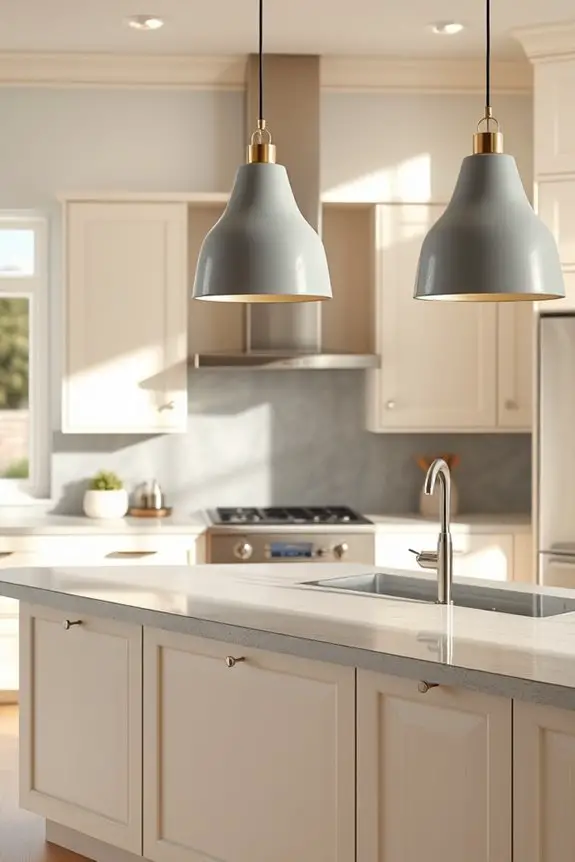 stylish cream grey lighting