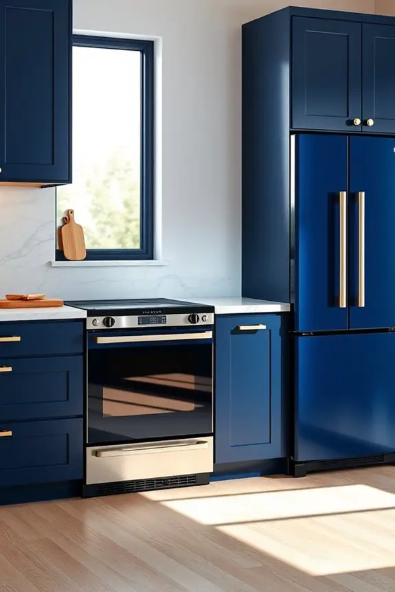 stylish dark blue appliances