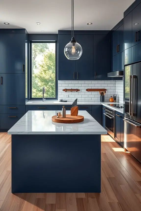 stylish dark blue kitchen