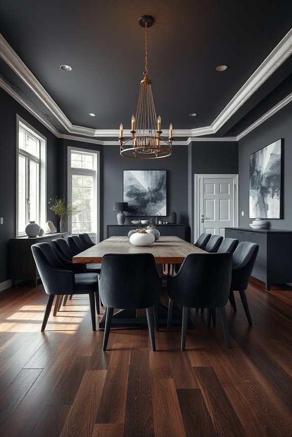 stylish dark grey dining