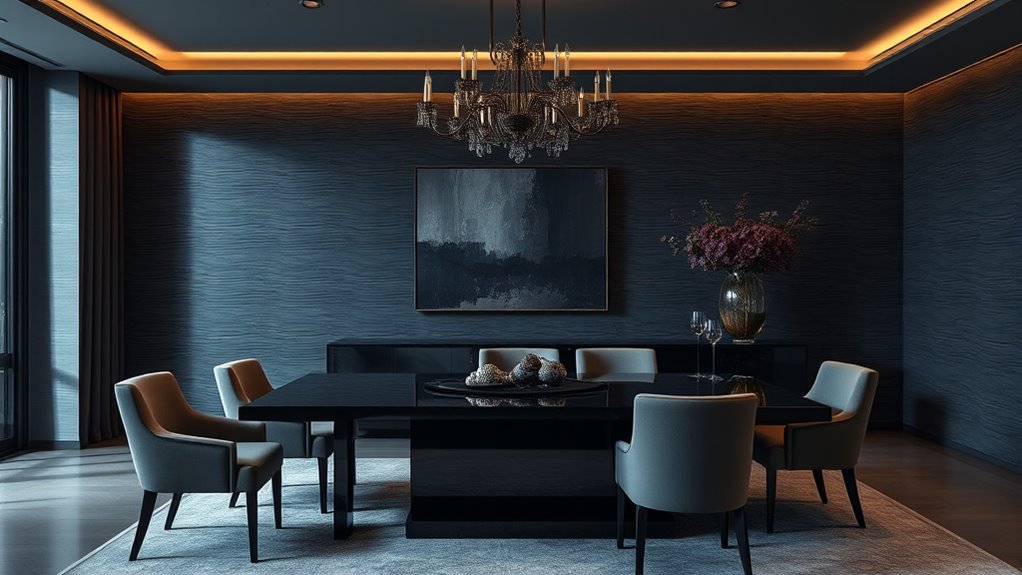 stylish dark grey dining rooms