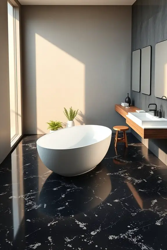 stylish dark terrazzo flooring