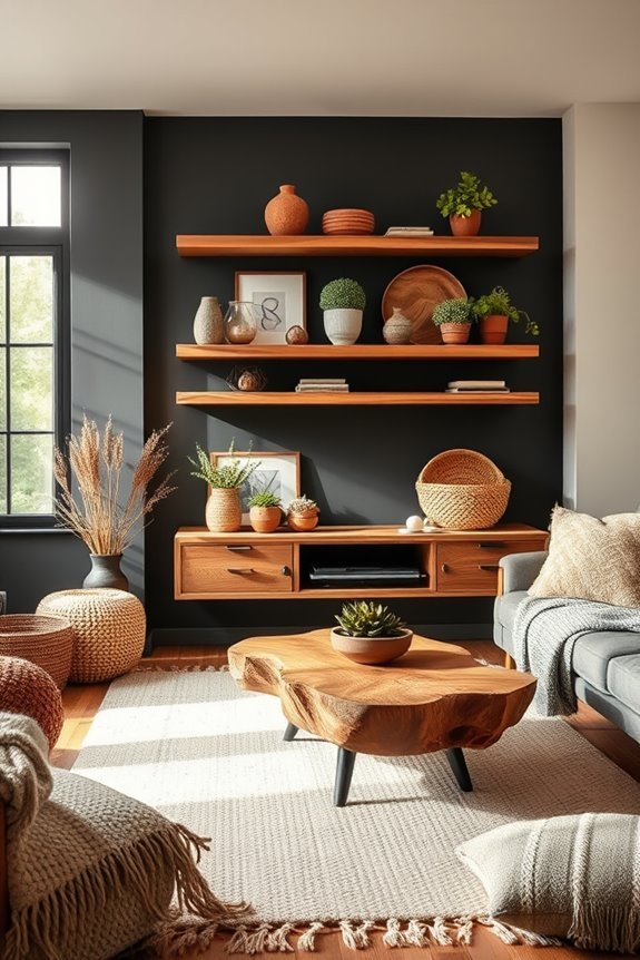 stylish decorative floating shelves