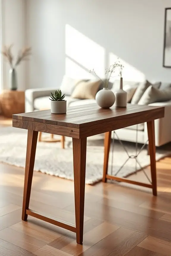 stylish diy mid century console