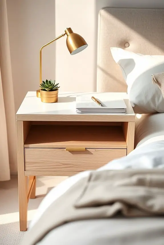 stylish dual purpose nightstand desk
