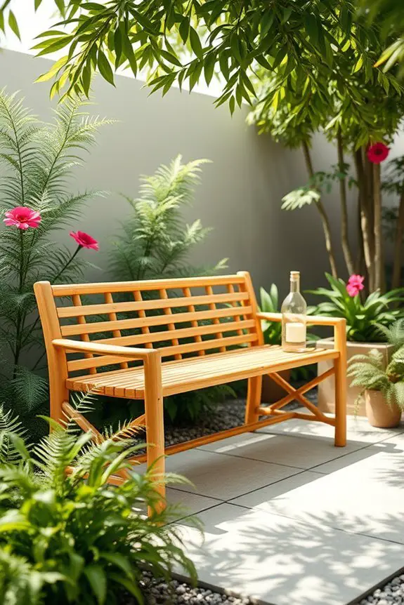 stylish durable bamboo bench