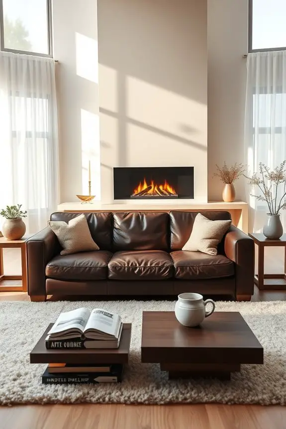 stylish durable brown leather sofas